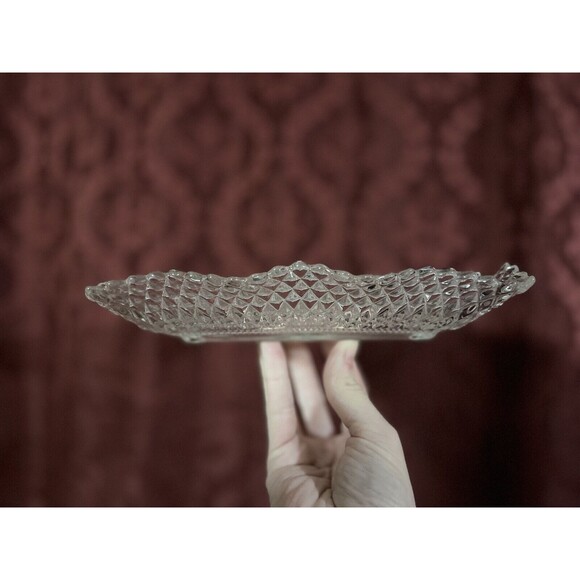 Set of 3 INDIANA GLASS Bowls Square Ruffle Diamond Point Candy Nut Dish Clear - Picture 6 of 16